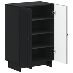 vidaXL Shoe Cabinet EDE 59.5 x 39.5 x 90 cm Engineered Wood Black 3