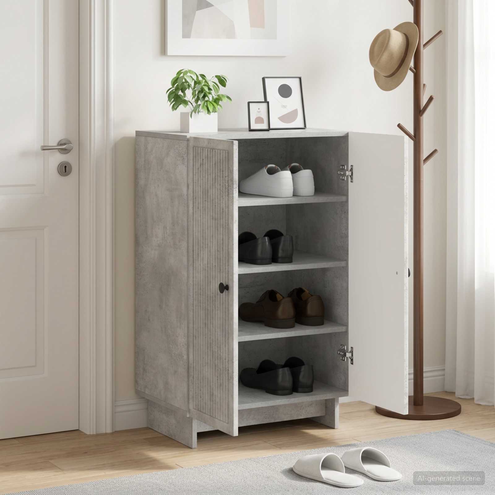 vidaXL Shoe Cabinet EDE 59.5 x 39.5 x 90 cm Engineered Wood 1