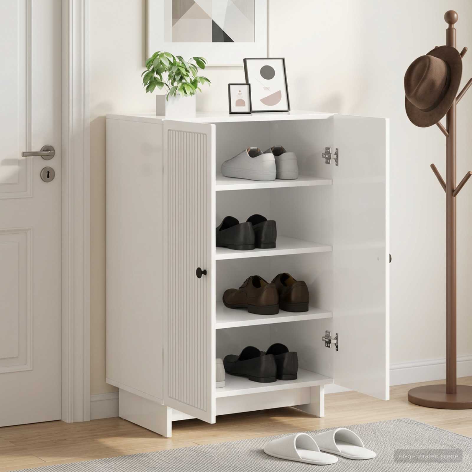 vidaXL Shoe Cabinet EDE 59.5 x 39.5 x 90 cm Engineered Wood 1