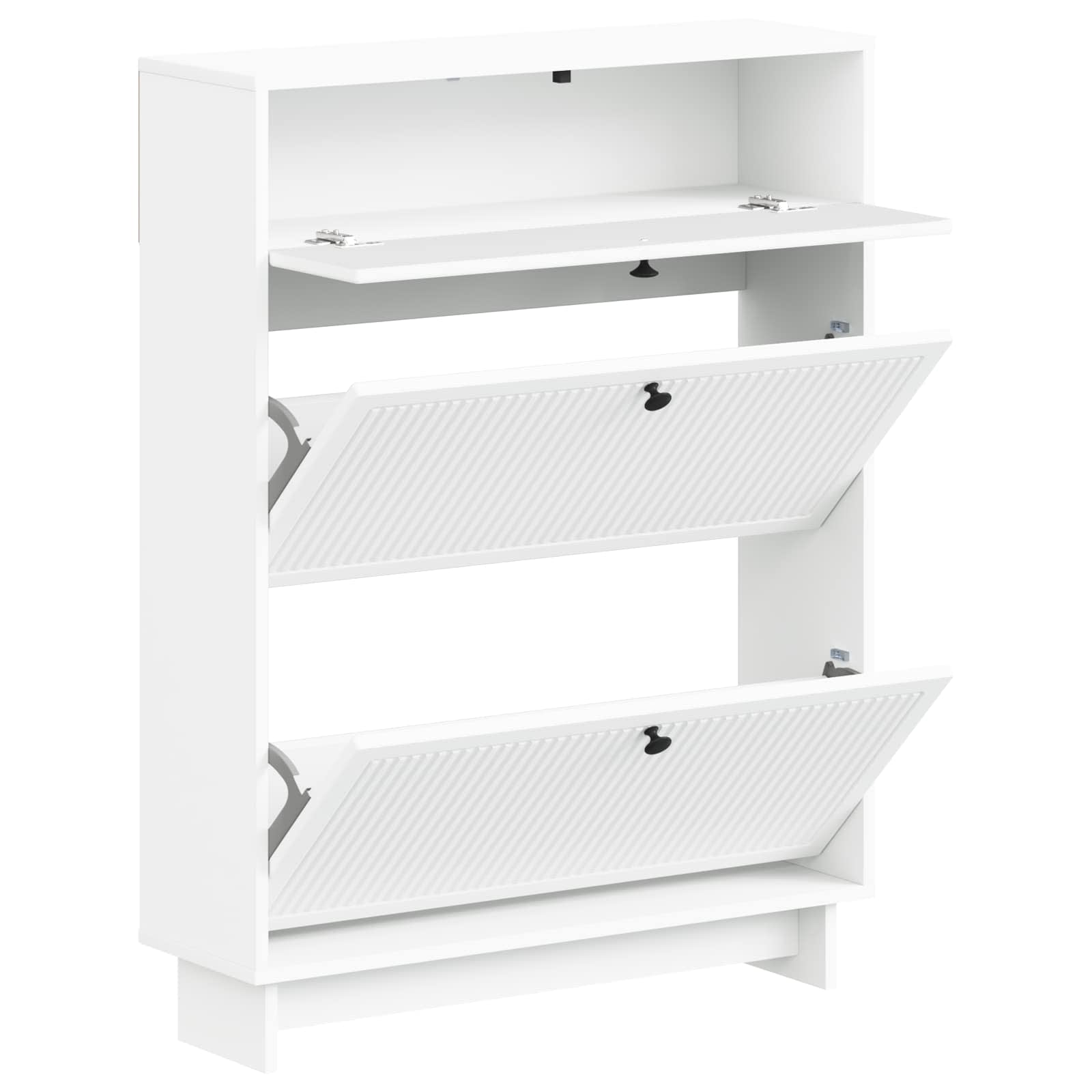 vidaXL Shoe Cabinet EDE 78 x 24 x 103 cm Engineered Wood White 3