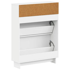 vidaXL Shoe Cabinet EDE 78 x 24 x 103 cm Engineered Wood White 6