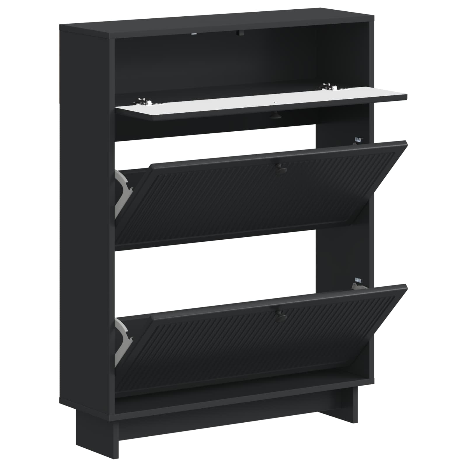 vidaXL Shoe Cabinet EDE 78 x 24 x 103 cm Engineered Wood Black 3
