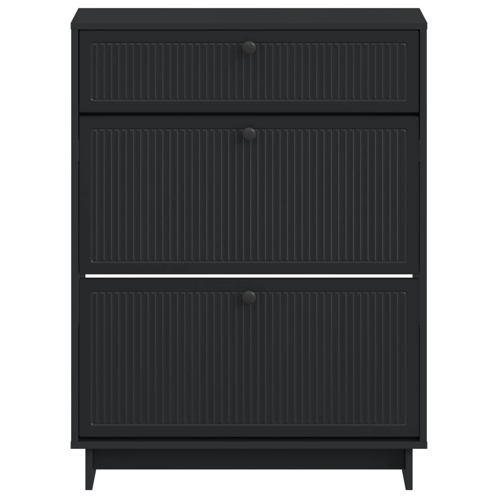 vidaXL Shoe Cabinet EDE 78 x 24 x 103 cm Engineered Wood Black 4