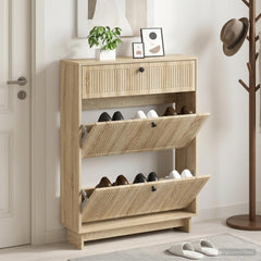 vidaXL Shoe Cabinet EDE 78 x 24 x 103 cm Engineered Wood Sonoma Oak 1
