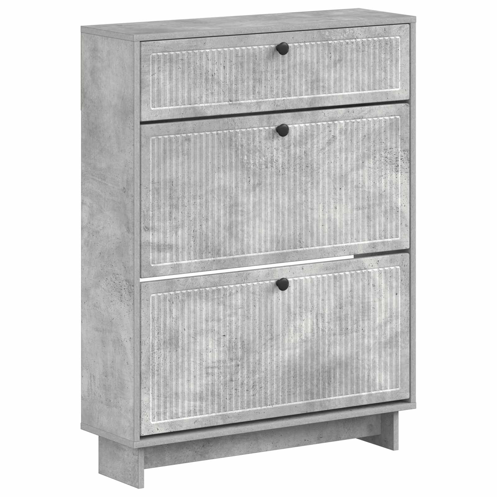 vidaXL Shoe Cabinet EDE 78 x 24 x 103 cm Engineered Wood Concrete Grey 2