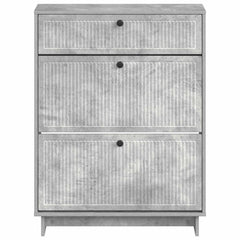 vidaXL Shoe Cabinet EDE 78 x 24 x 103 cm Engineered Wood Concrete Grey 4