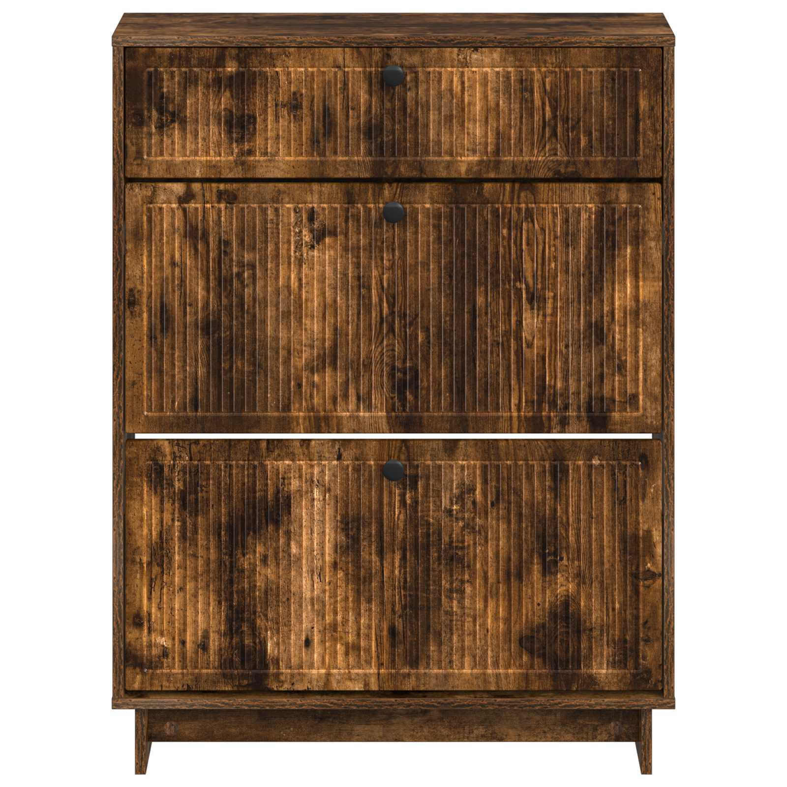 vidaXL Shoe Cabinet EDE 78 x 24 x 103 cm Engineered Wood Smoked Oak 4