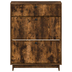 vidaXL Shoe Cabinet EDE 78 x 24 x 103 cm Engineered Wood Smoked Oak 4