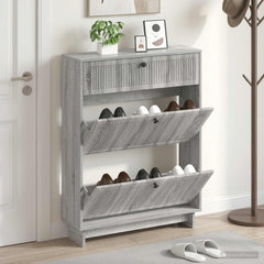vidaXL Shoe Cabinet EDE 78 x 24 x 103 cm Engineered Wood Grey Sonoma 1