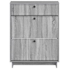 vidaXL Shoe Cabinet EDE 78 x 24 x 103 cm Engineered Wood Grey Sonoma 4