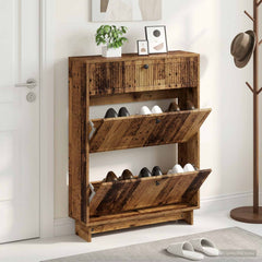 vidaXL Shoe Cabinet EDE 78 x 24 x 103 cm Engineered Wood Old Wood 1