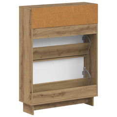 vidaXL Shoe Cabinet EDE 78 x 24 x 103 cm Engineered Wood Artisan Oak 6