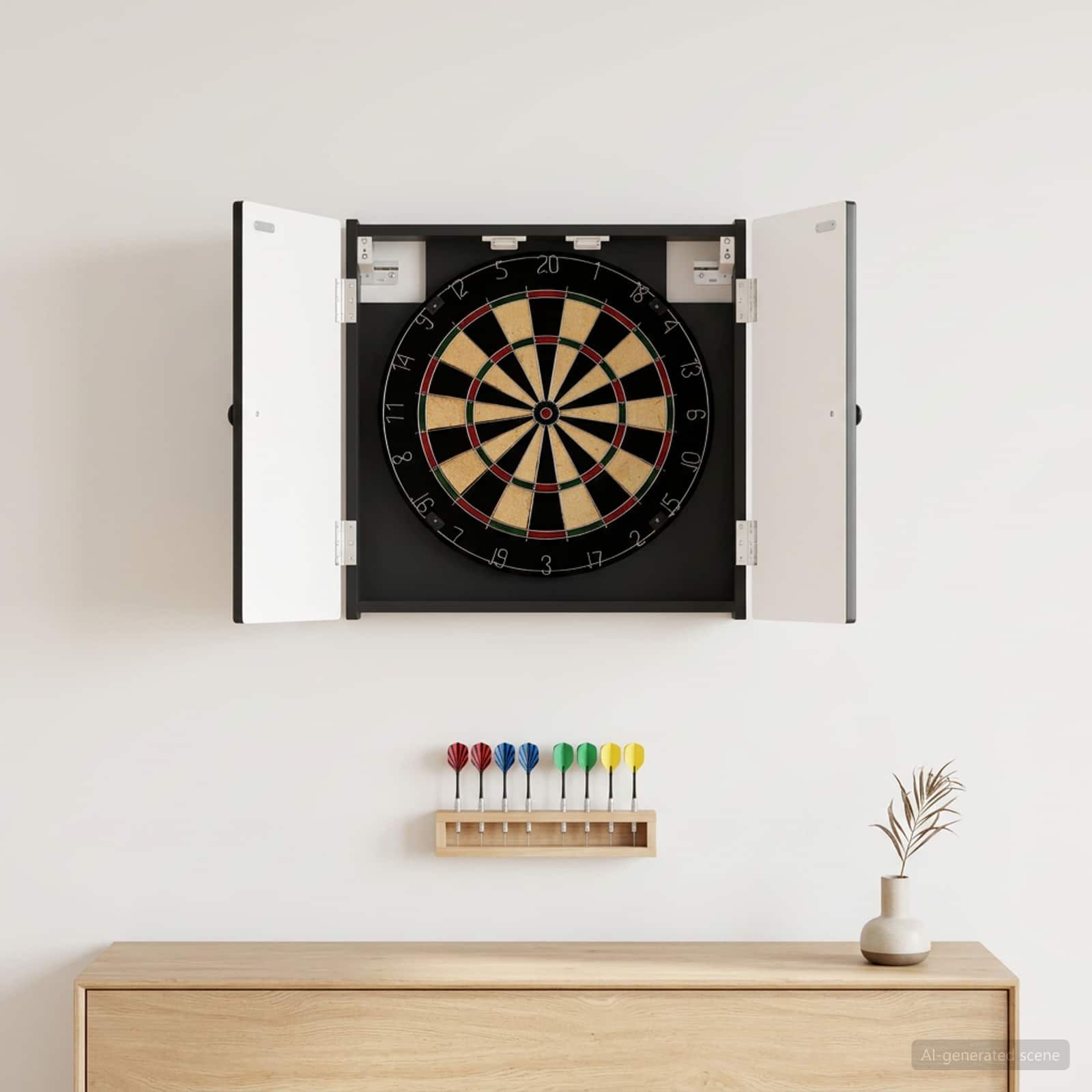 vidaXL Dartboard Cabinet EDE Black 52.5 x 10.5 x 53.5 cm 1