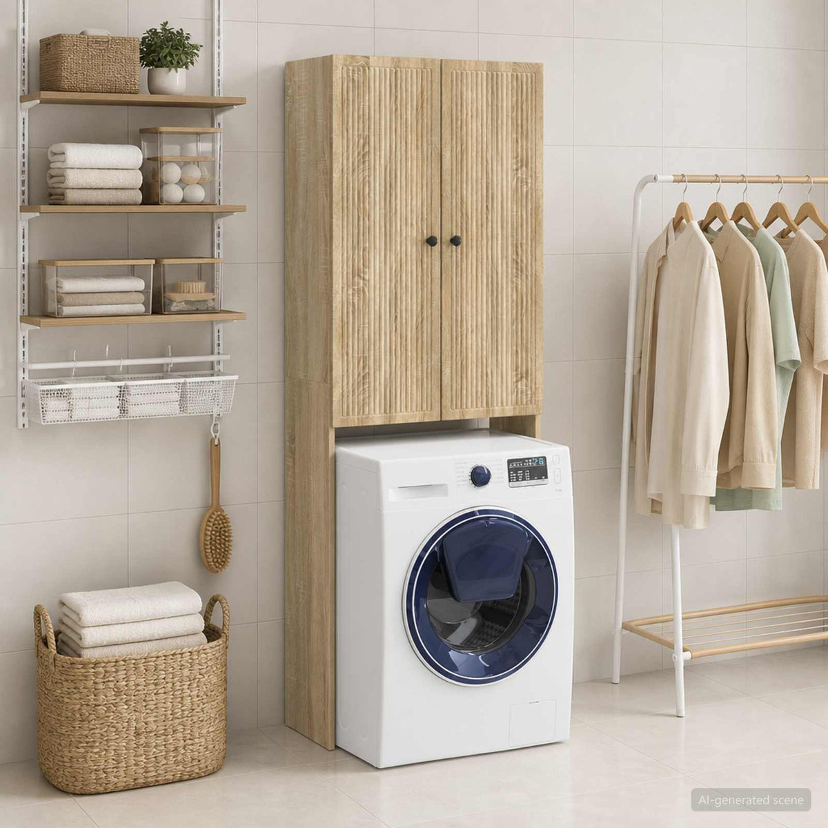 Toilet Cabinet EDE 66 x 25.5 x 190 cm Sonoma oak