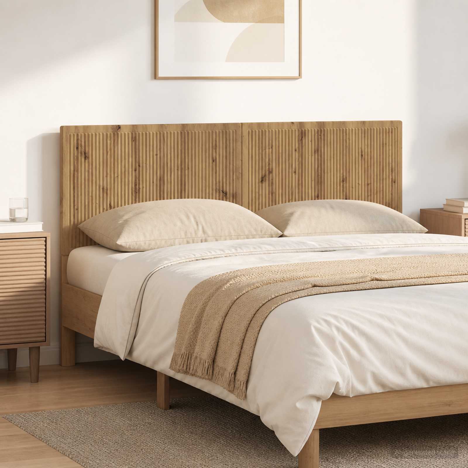 vidaXL Wall-Mounted Headboard EDE Artisan Oak Engineered Wood 1