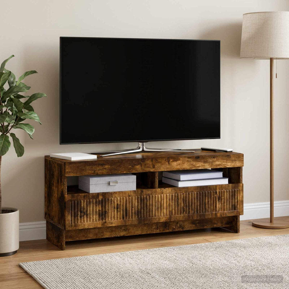 LED TV Cabinet EDE 100 x 35 x 43 cm Engineered Wood Smoked oak