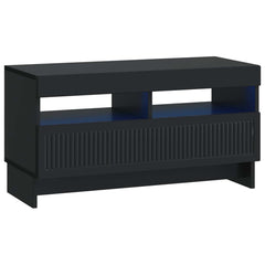vidaXL LED TV Cabinet Black Engineered Wood 2