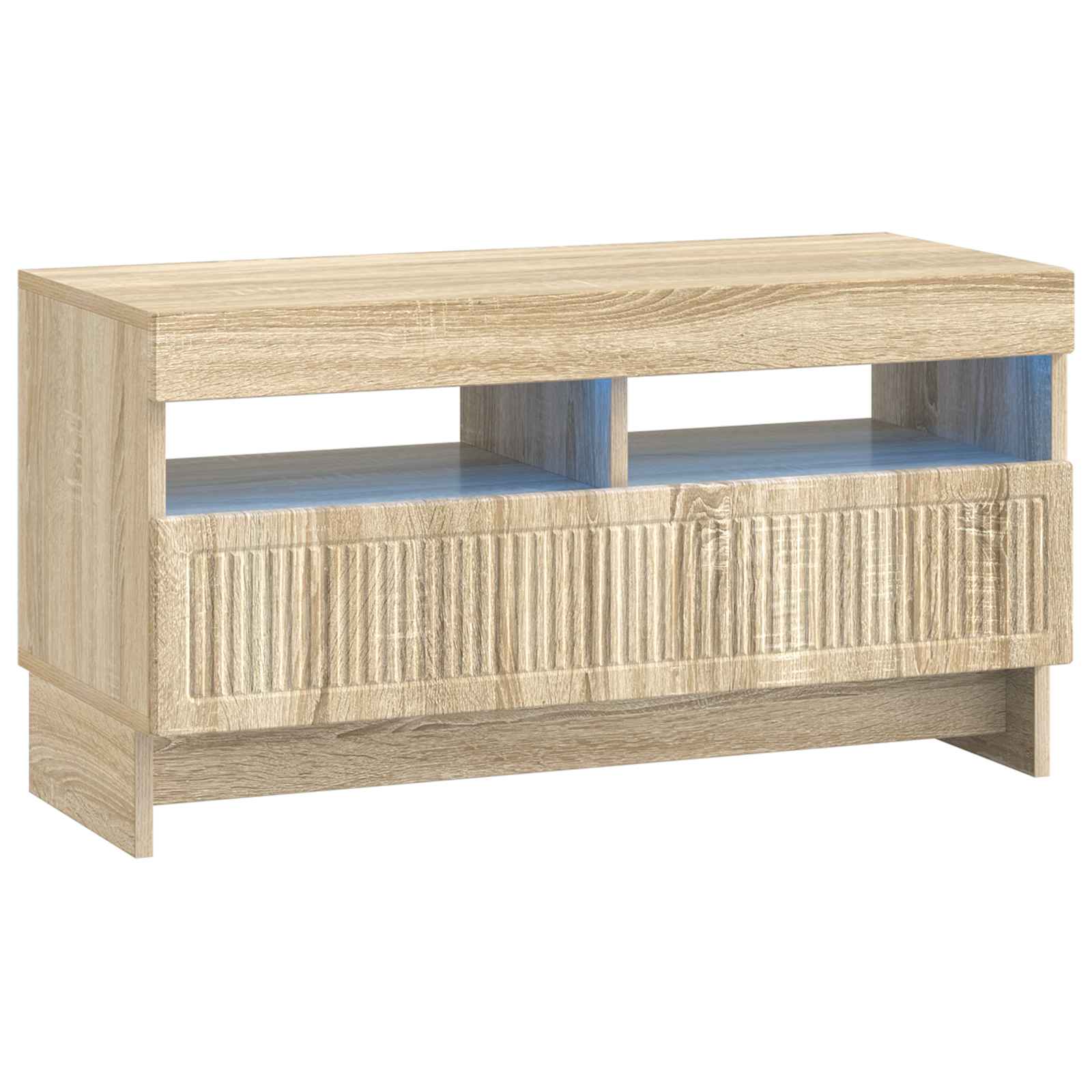vidaXL LED TV Cabinet Sonoma Oak Engineered Wood 2