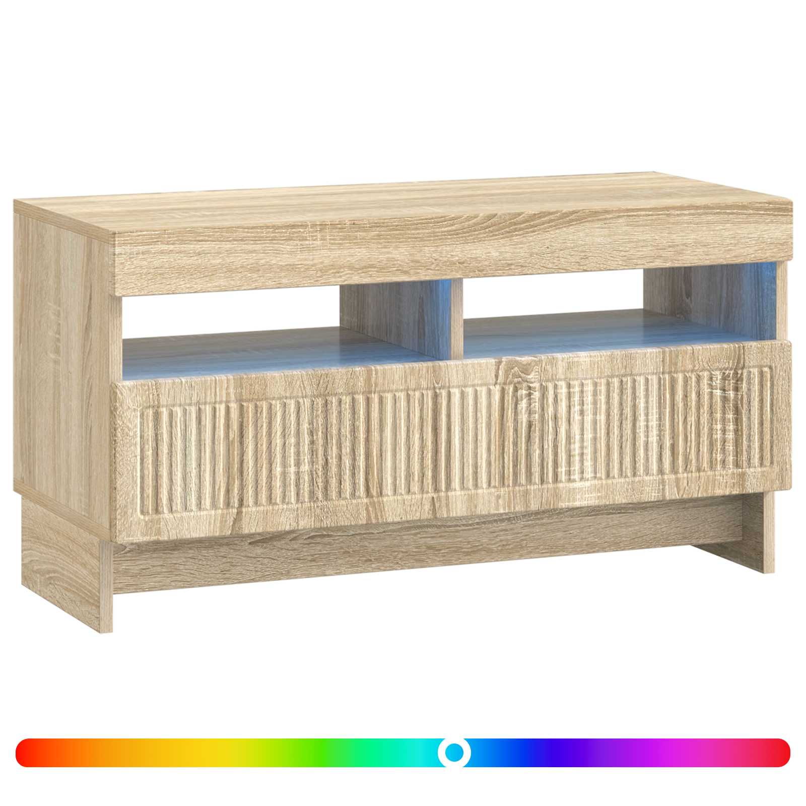 vidaXL LED TV Cabinet Sonoma Oak Engineered Wood 3