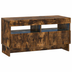 vidaXL LED TV Cabinet Smoked Oak Engineered Wood 2