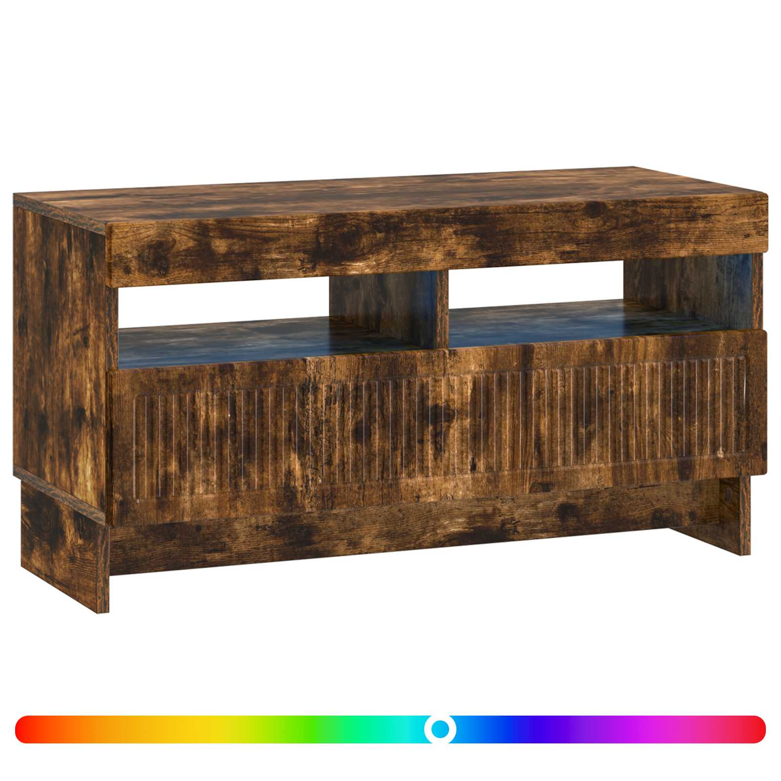 vidaXL LED TV Cabinet Smoked Oak Engineered Wood 3