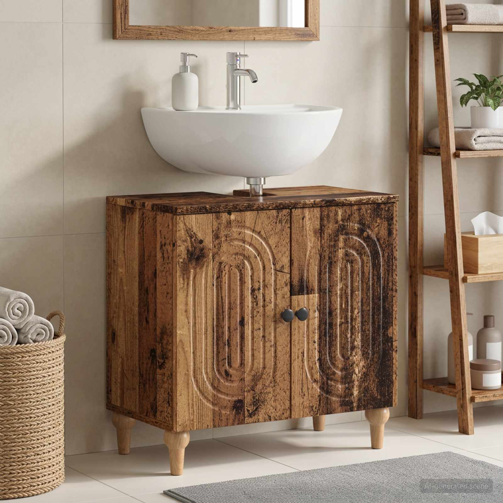 vidaXL Bathroom Sink Cabinet ALKMAAR Old Wood 59.5 x 31.5x 59 cm 1