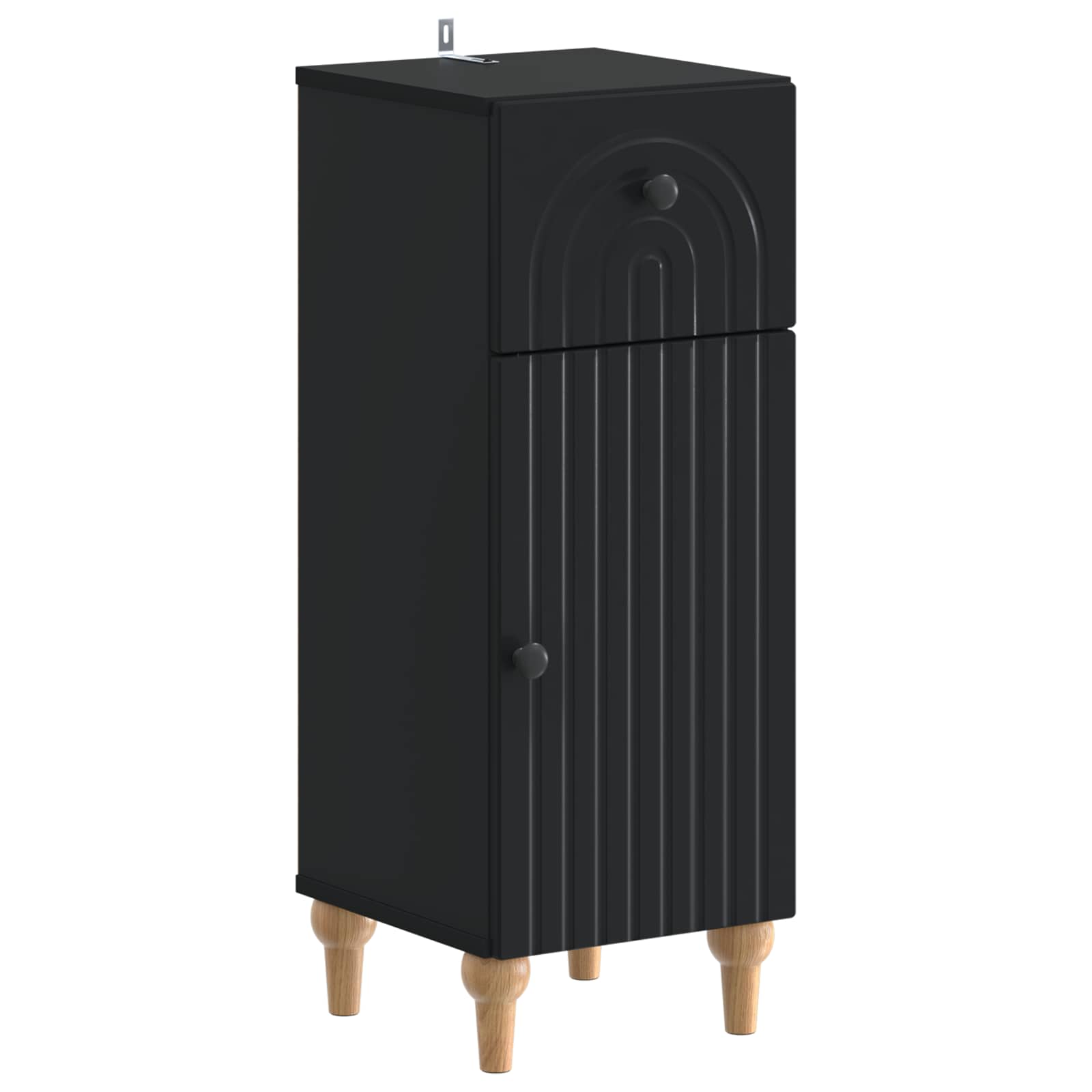 vidaXL Bathroom Storage Cainet ALKMAAR Black 30 x 31 x 80 cm 2