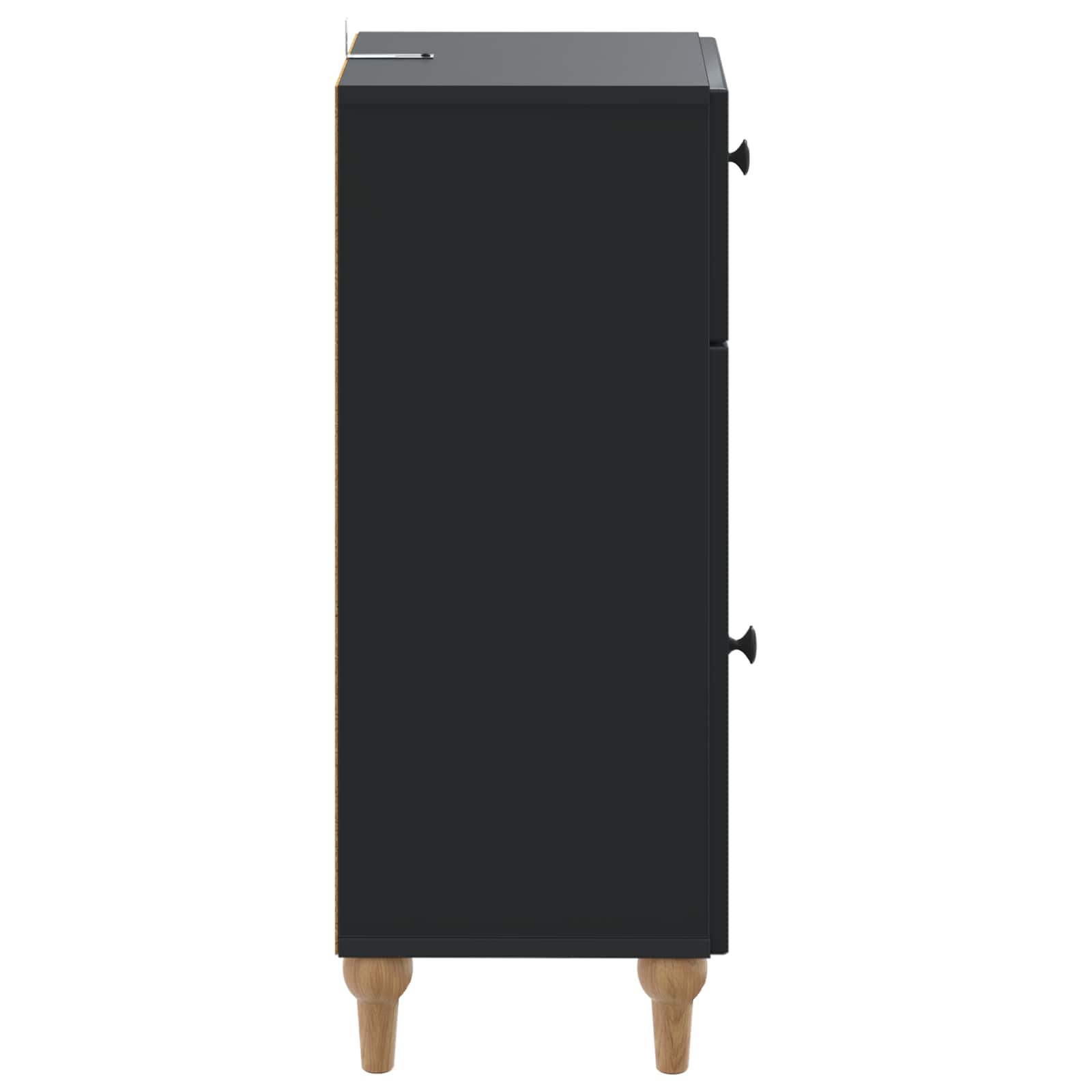 vidaXL Bathroom Storage Cainet ALKMAAR Black 30 x 31 x 80 cm 5