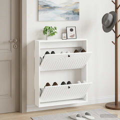 vidaXL Wall-Mounted Shoe Cabinet ALKMAAR 71 x 17 x 86 cm White 1