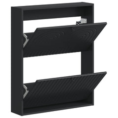 vidaXL Wall-Mounted Shoe Cabinet ALKMAAR 71 x 17 x 86 cm Black 3