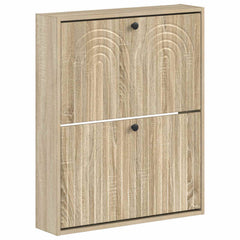 vidaXL Wall-Mounted Shoe Cabinet ALKMAAR 71 x 17 x 86 cm Sonoma Oak 2