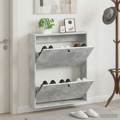 vidaXL Wall-Mounted Shoe Cabinet ALKMAAR 71 x 17 x 86 cm Concrete Grey 1