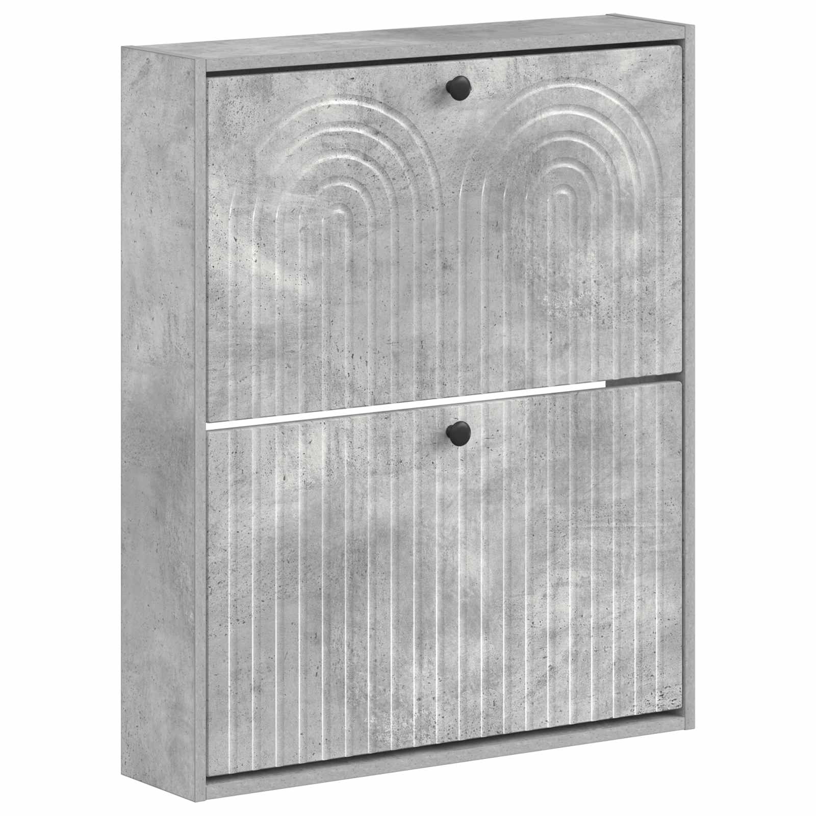vidaXL Wall-Mounted Shoe Cabinet ALKMAAR 71 x 17 x 86 cm Concrete Grey 2