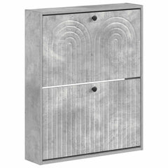 vidaXL Wall-Mounted Shoe Cabinet ALKMAAR 71 x 17 x 86 cm Concrete Grey 2