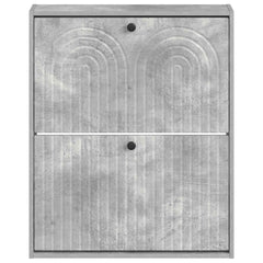 vidaXL Wall-Mounted Shoe Cabinet ALKMAAR 71 x 17 x 86 cm Concrete Grey 4