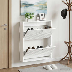 vidaXL Wall-Mounted Shoe Cabinet ALKMAAR 71 x 17 x 86 cm 1