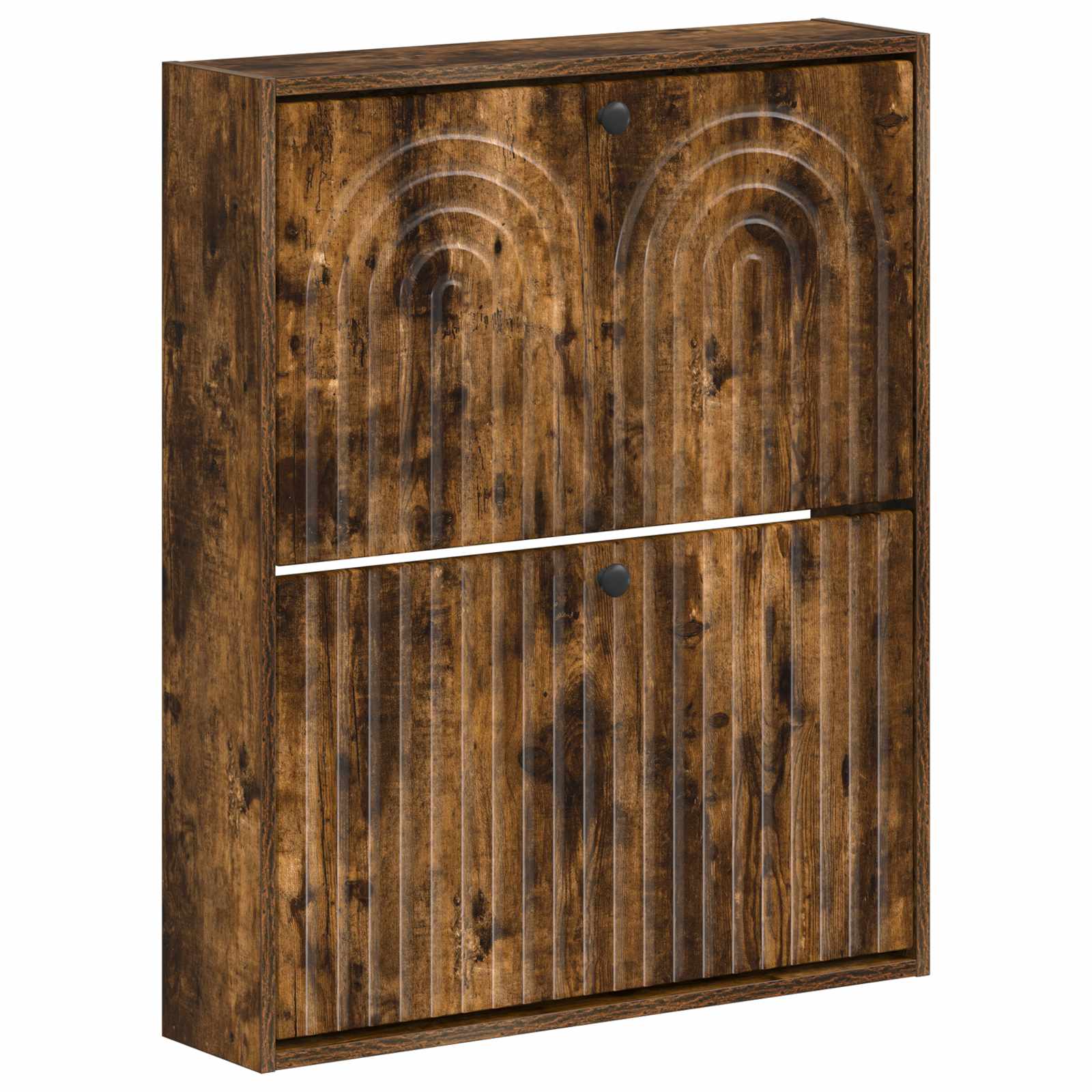 vidaXL Wall-Mounted Shoe Cabinet ALKMAAR 71 x 17 x 86 cm Smoked Oak 2