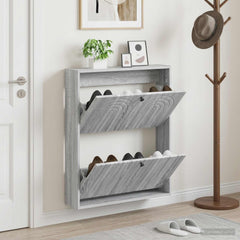 vidaXL Wall-Mounted Shoe Cabinet ALKMAAR 71 x 17 x 86 cm Grey Sonoma 1