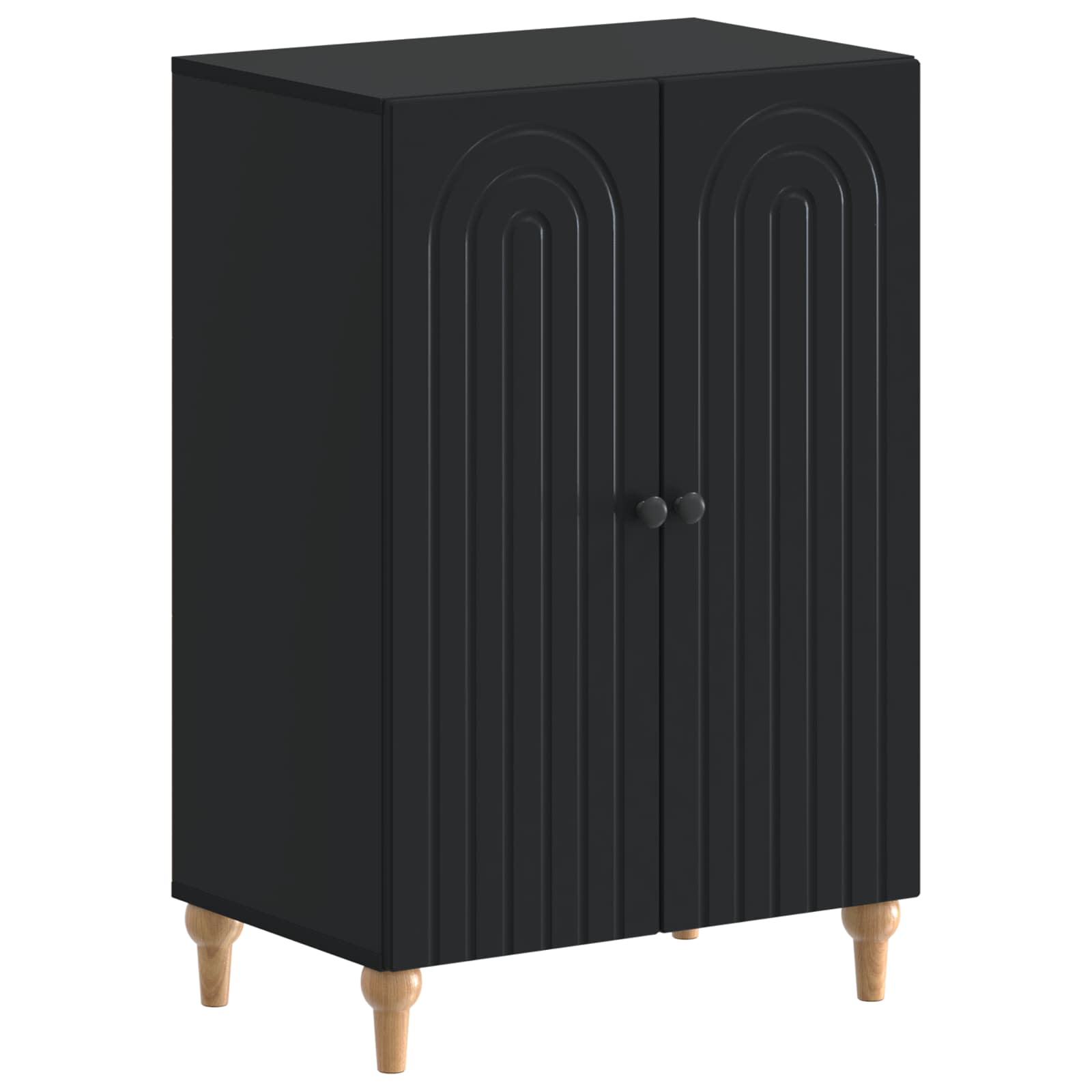 vidaXL Shoe Cabinet ALKMAAR 59.5 x 39.5 x 90 cm Engineered Wood Black 2