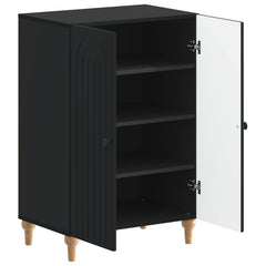 vidaXL Shoe Cabinet ALKMAAR 59.5 x 39.5 x 90 cm Engineered Wood Black 3