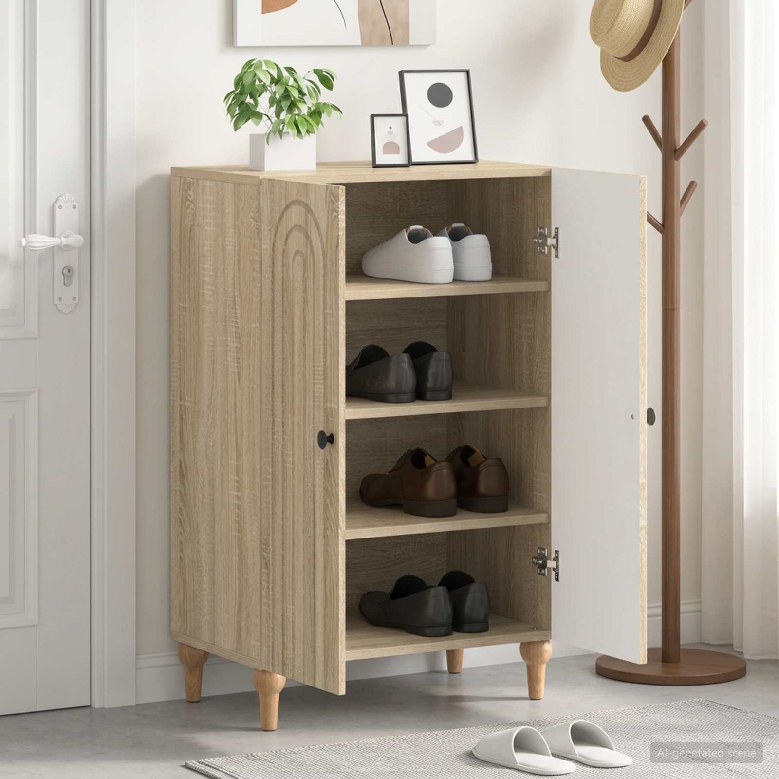 vidaXL Shoe Cabinet ALKMAAR 59.5 x 39.5 x 90 cm Engineered Wood 1