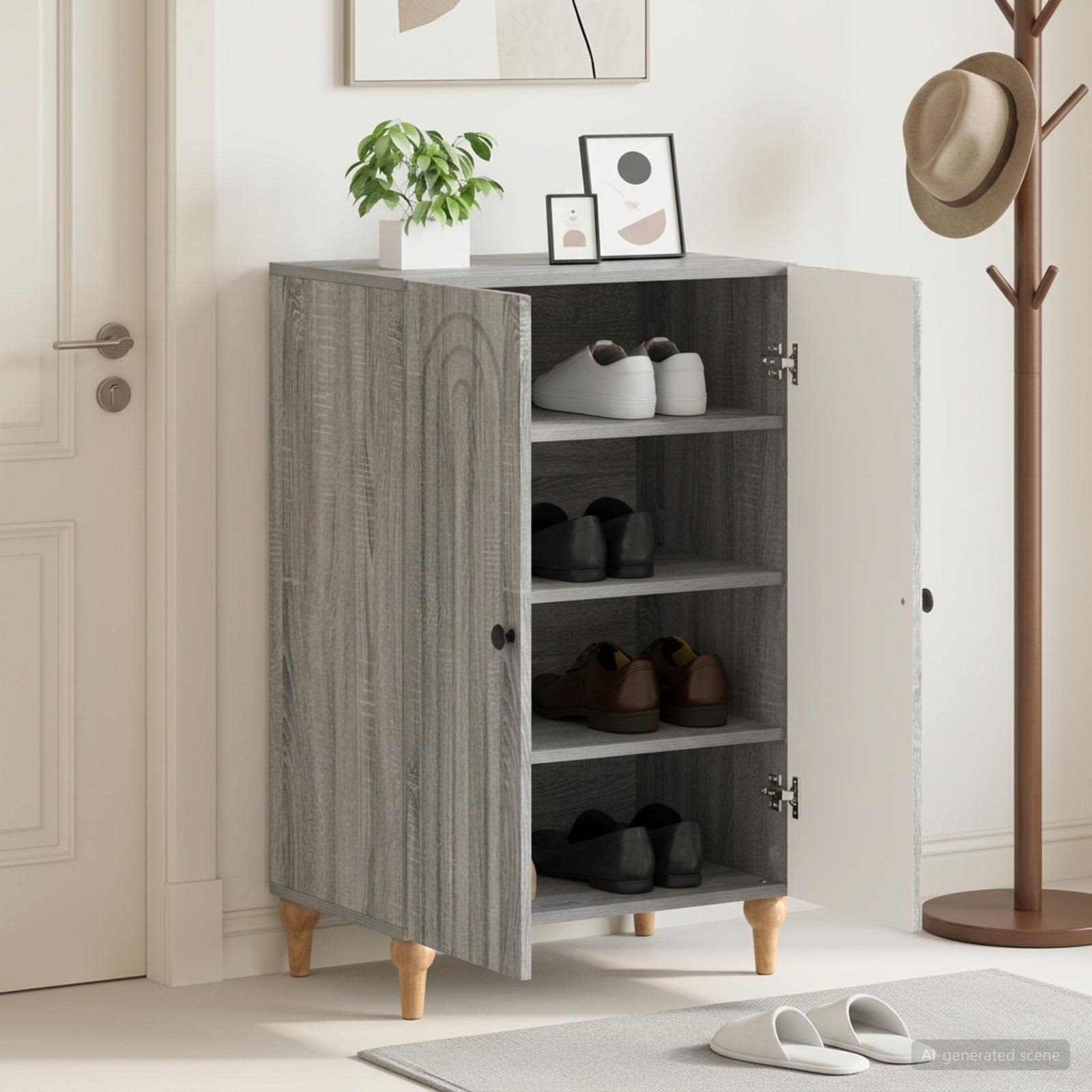 vidaXL Shoe Cabinet ALKMAAR 59.5 x 39.5 x 90 cm Engineered Wood 1