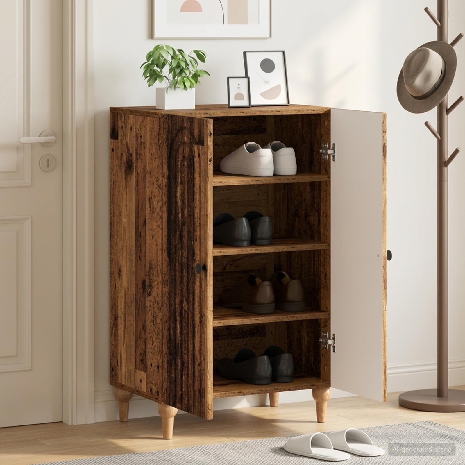 vidaXL Shoe Cabinet ALKMAAR 59.5 x 39.5 x 90 cm Engineered Wood 1
