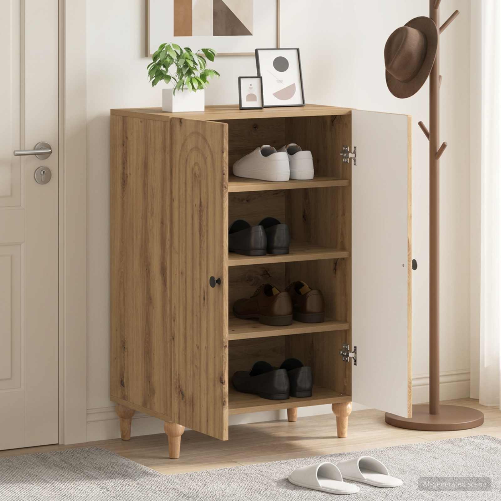 vidaXL Shoe Cabinet ALKMAAR 59.5 x 39.5 x 90 cm Engineered Wood 1