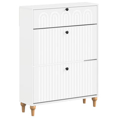 vidaXL Shoe Cabinet ALKMAAR 78 x 24 x 103 cm Engineered Wood White 2