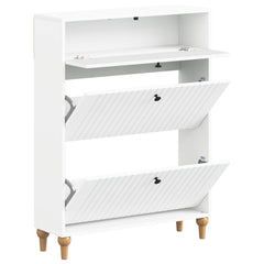 vidaXL Shoe Cabinet ALKMAAR 78 x 24 x 103 cm Engineered Wood White 3