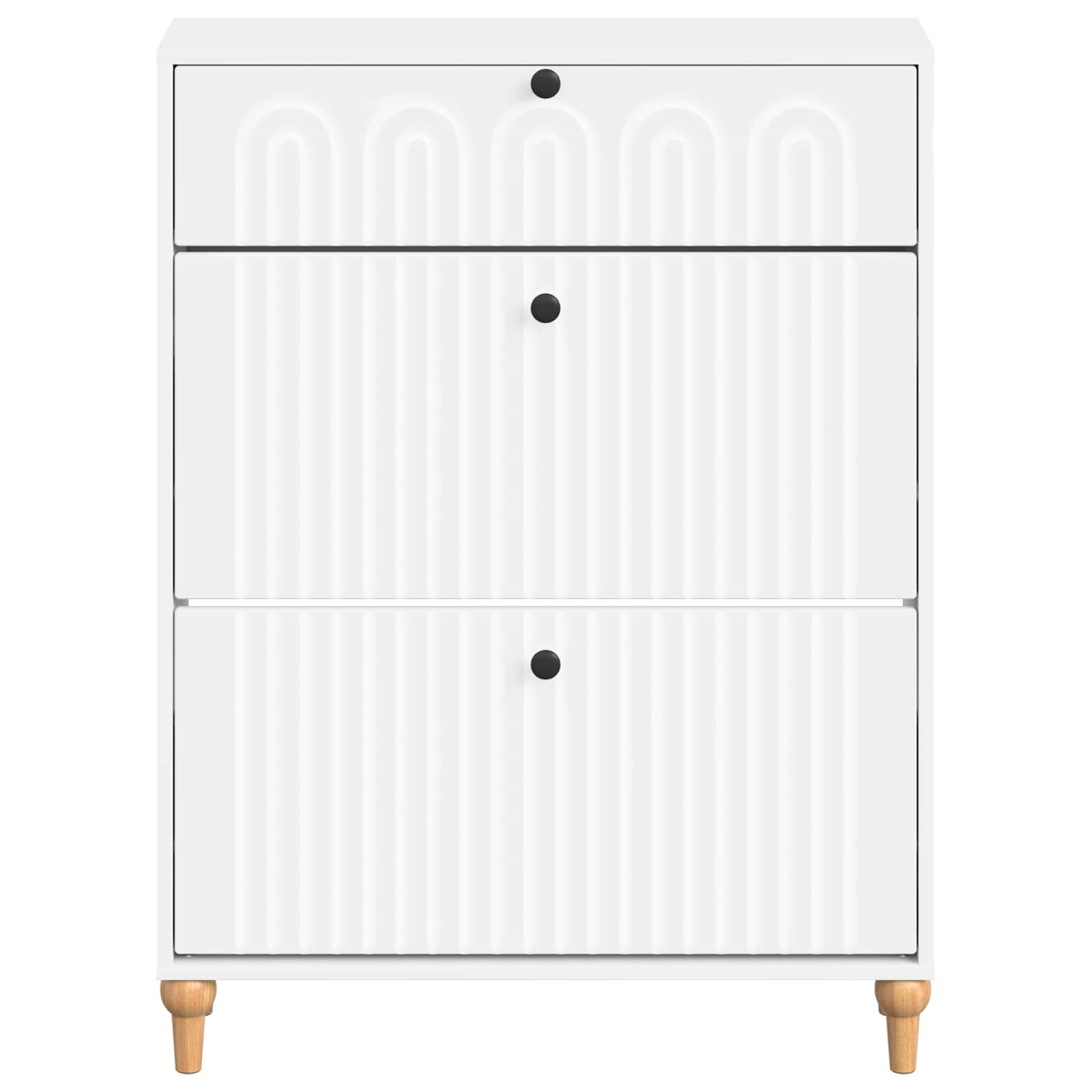vidaXL Shoe Cabinet ALKMAAR 78 x 24 x 103 cm Engineered Wood White 4