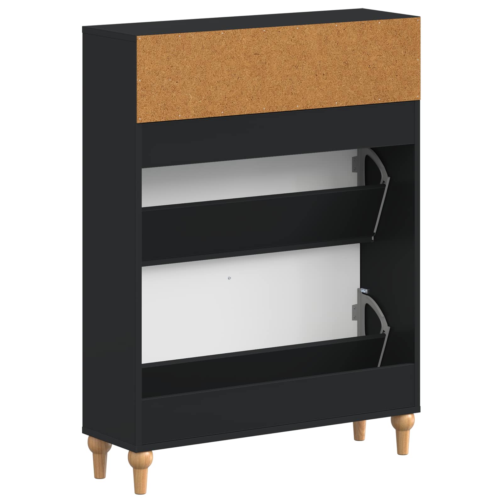 vidaXL Shoe Cabinet ALKMAAR 78 x 24 x 103 cm Engineered Wood Black 6