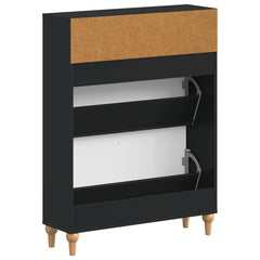 vidaXL Shoe Cabinet ALKMAAR 78 x 24 x 103 cm Engineered Wood Black 6