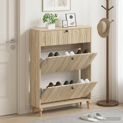 vidaXL Shoe Cabinet ALKMAAR 78 x 24 x 103 cm Engineered Wood 1